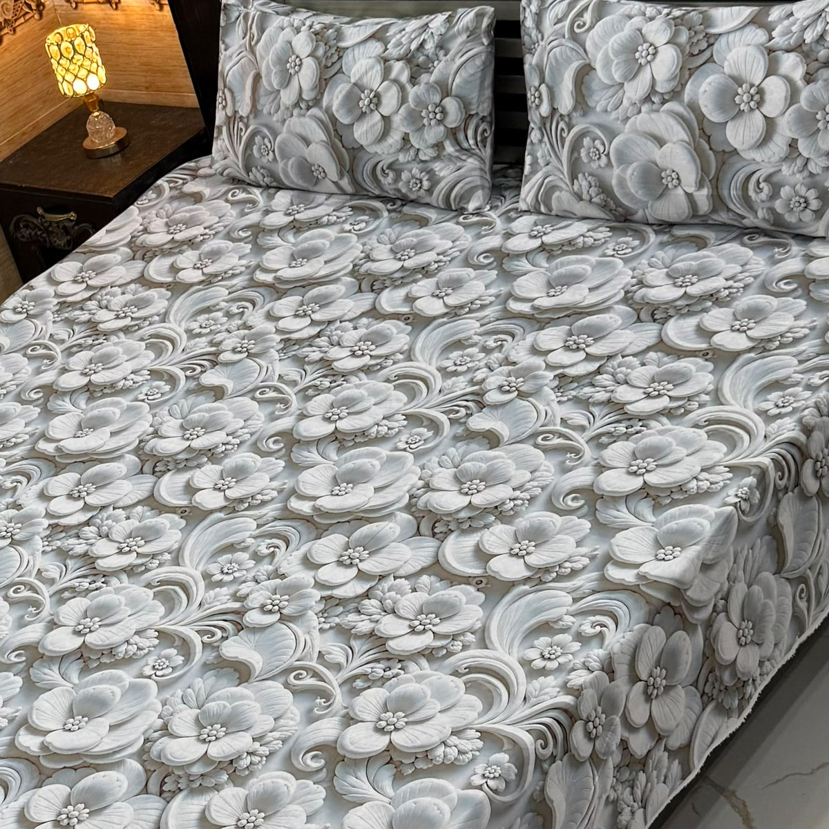 Real Imported 9D-Micro Cotton Double Bedsheet Set – With 2 Pillow Covers