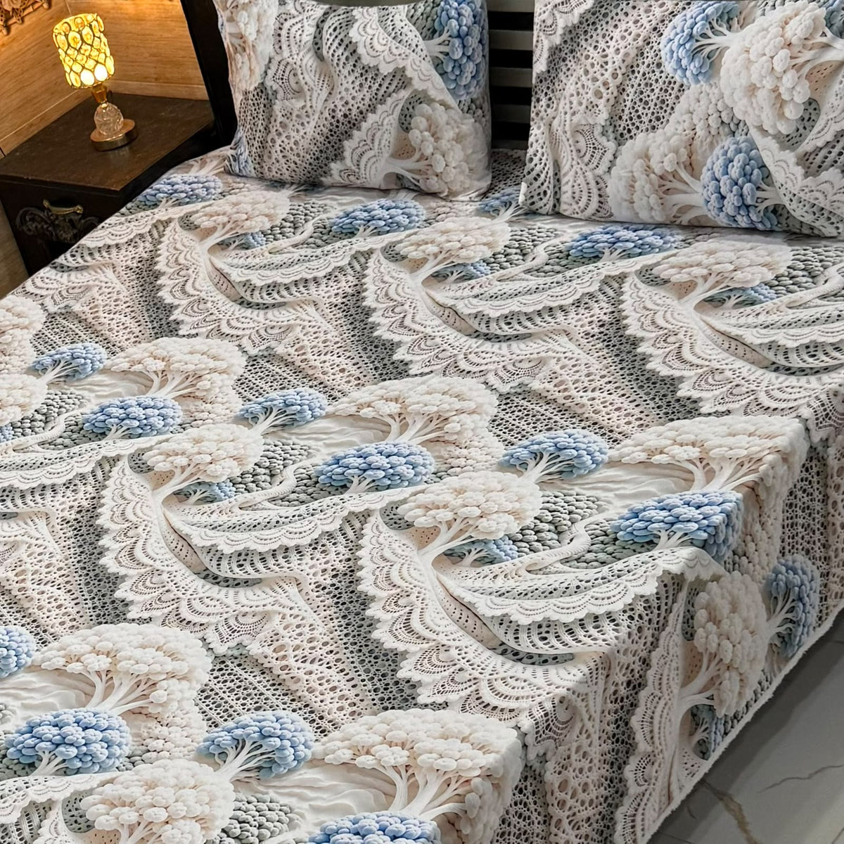 Real Imported 9D-Micro Cotton Double Bedsheet Set – With 2 Pillow Covers