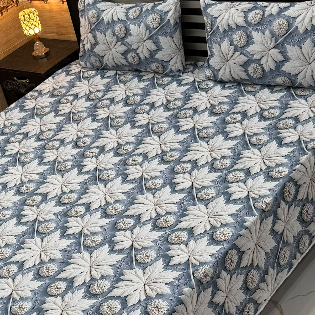 Real Imported 9D-Micro Cotton Double Bedsheet Set – With 2 Pillow Covers