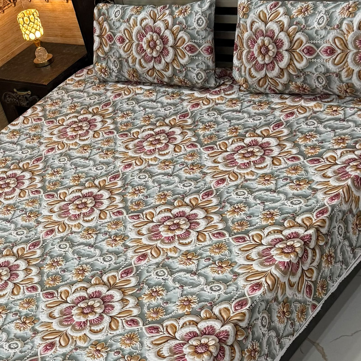 Real Imported 9D-Micro Cotton Double Bedsheet Set – With 2 Pillow Covers