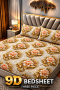 Real Imported 9D-Micro Cotton Double Bedsheet Set – With 2 Pillow Covers