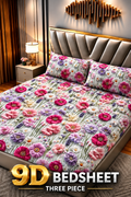 Real Imported 9D-Micro Cotton Double Bedsheet Set – With 2 Pillow Covers