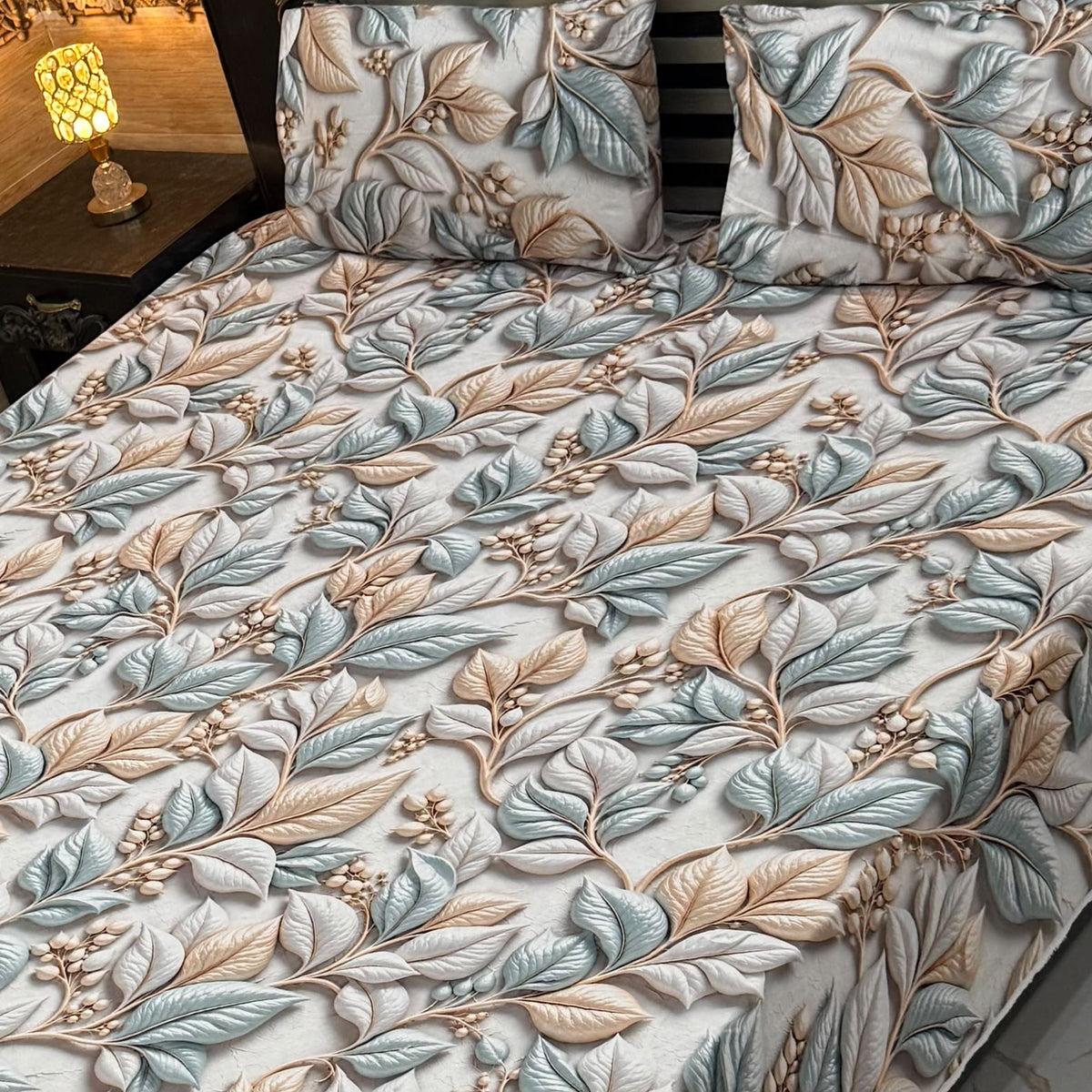 Real Imported 9D-Micro Cotton Double Bedsheet Set – With 2 Pillow Covers