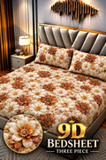 Real Imported 9D-Micro Cotton Double Bedsheet Set – With 2 Pillow Covers