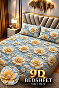 Real Imported 9D-Micro Cotton Double Bedsheet Set – With 2 Pillow Covers