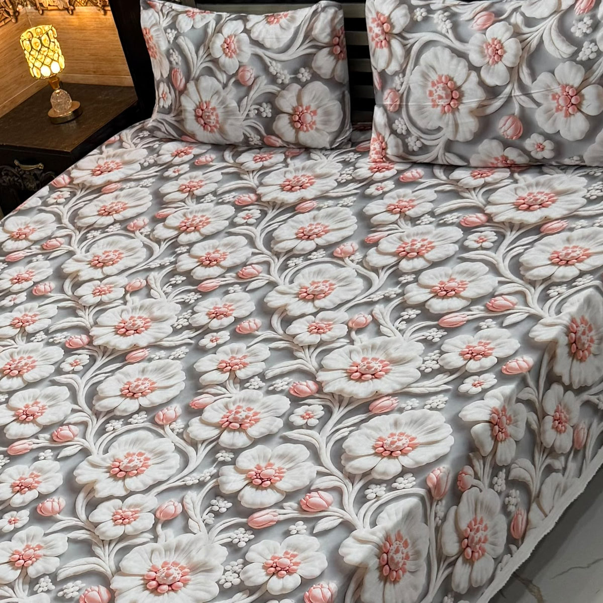 Real Imported 9D-Micro Cotton Double Bedsheet Set – With 2 Pillow Covers